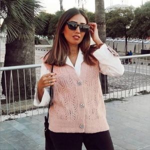 Zara Jewel Button knit vest